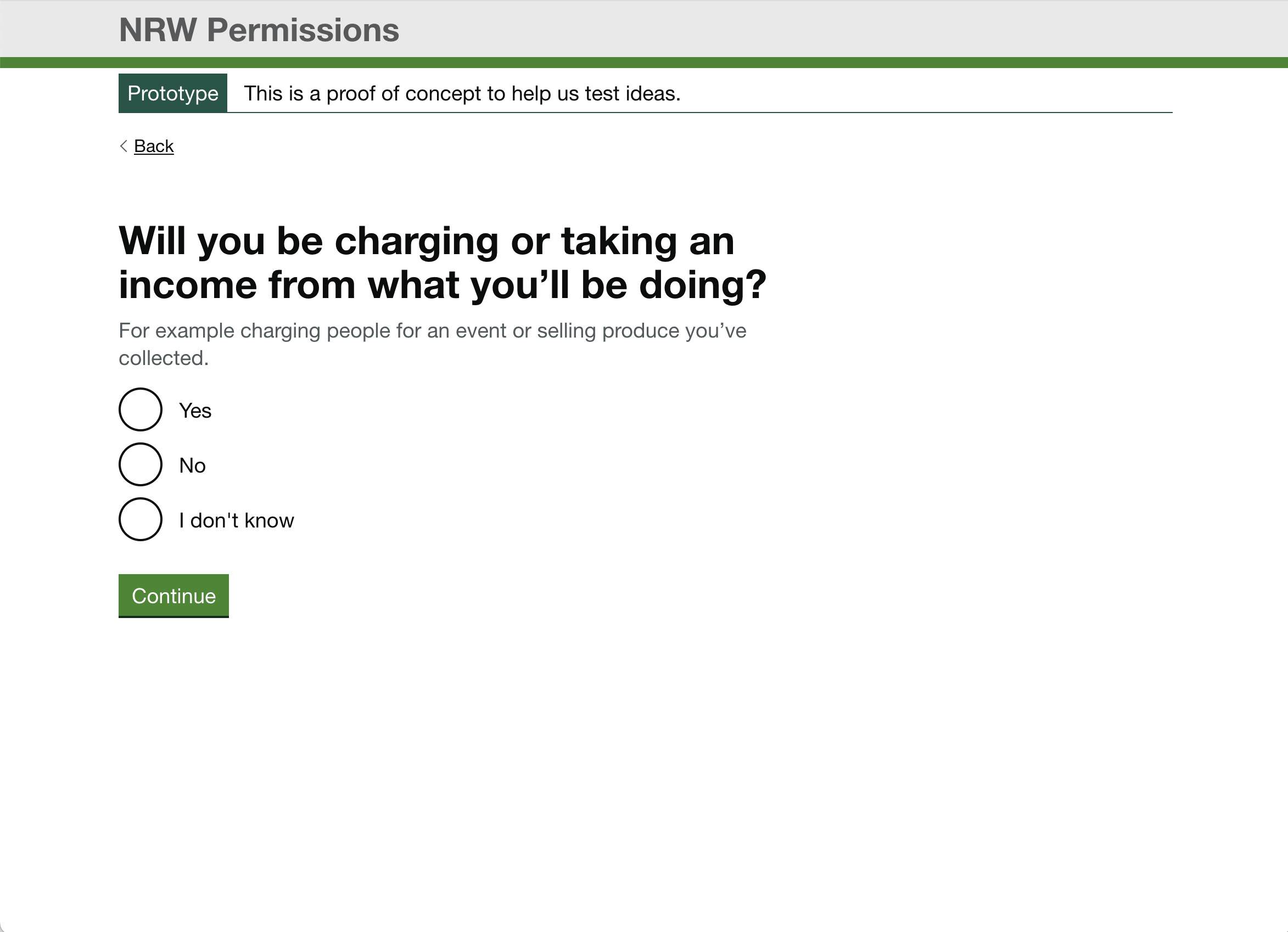 Will you be charging or taking an income page