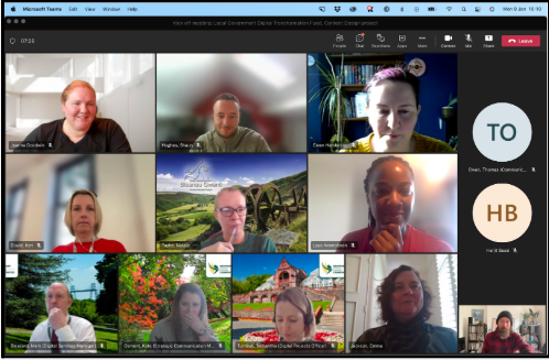 A screen shot of the content discovery team on our morning stand-up