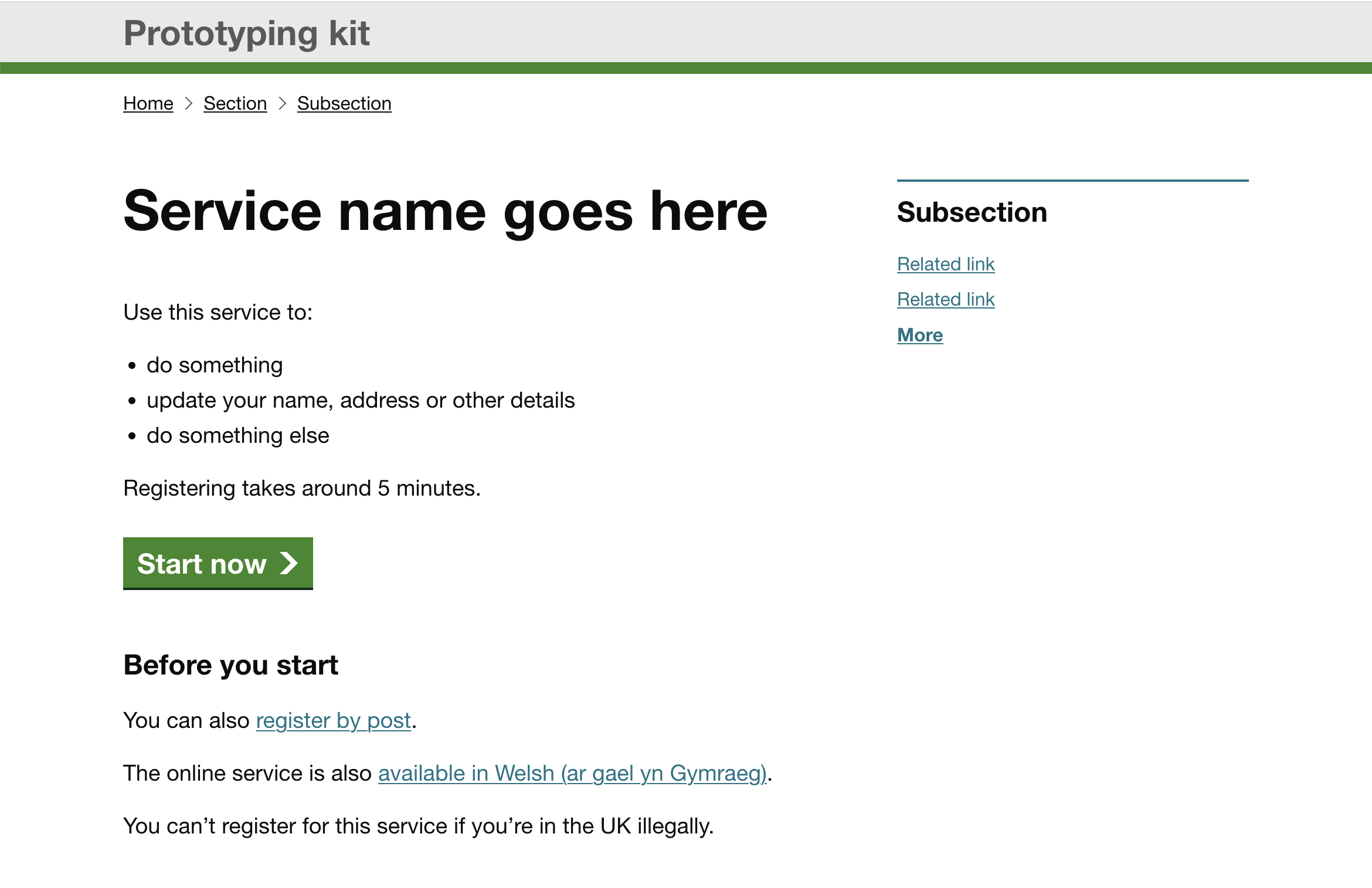 A screen grab of the reskinned prototyping toolkit