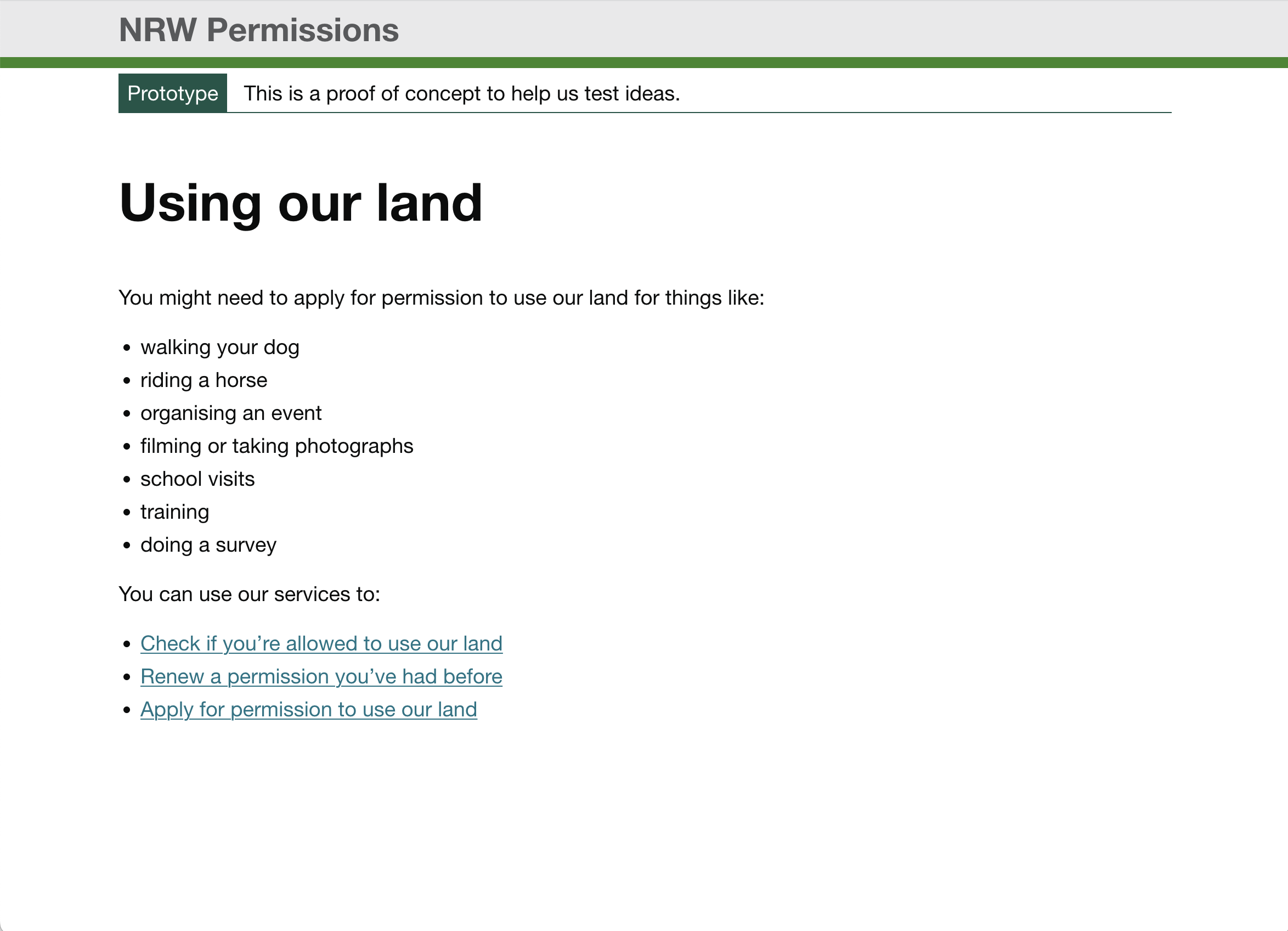 Permissions triage page